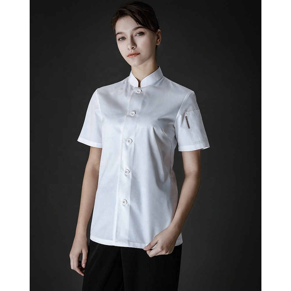 New design 65% polyester 35% cotton chef cook uniform chef jacket japanese style restaurant uniform