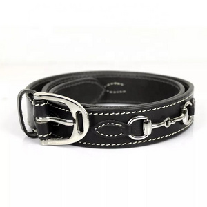 High Quality Ladies Equestrian  Pure Leather Belts Plain Leather Belts for Female Horse  with Equestrian Buckle