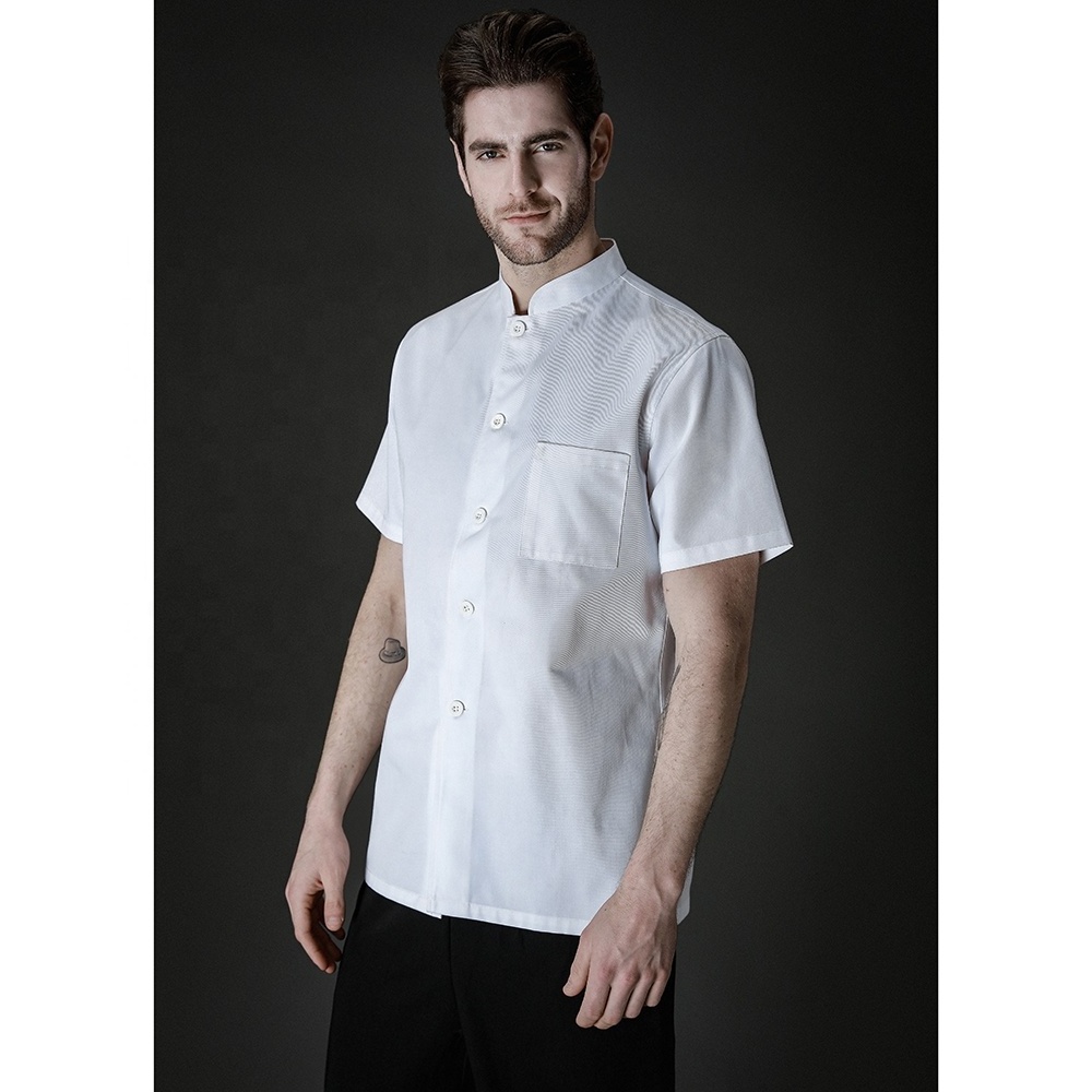 New design 65% polyester 35% cotton chef cook uniform chef jacket japanese style restaurant uniform