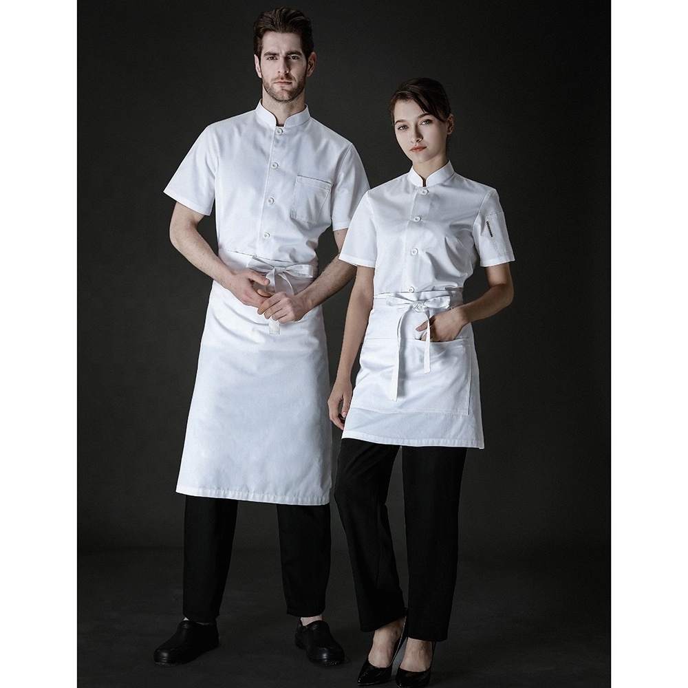 New design 65% polyester 35% cotton chef cook uniform chef jacket japanese style restaurant uniform