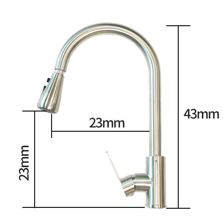 Sonsill 304 stainless steel single handle chrome kitchen mixer sink faucet with pull out sprayer kitchen faucet