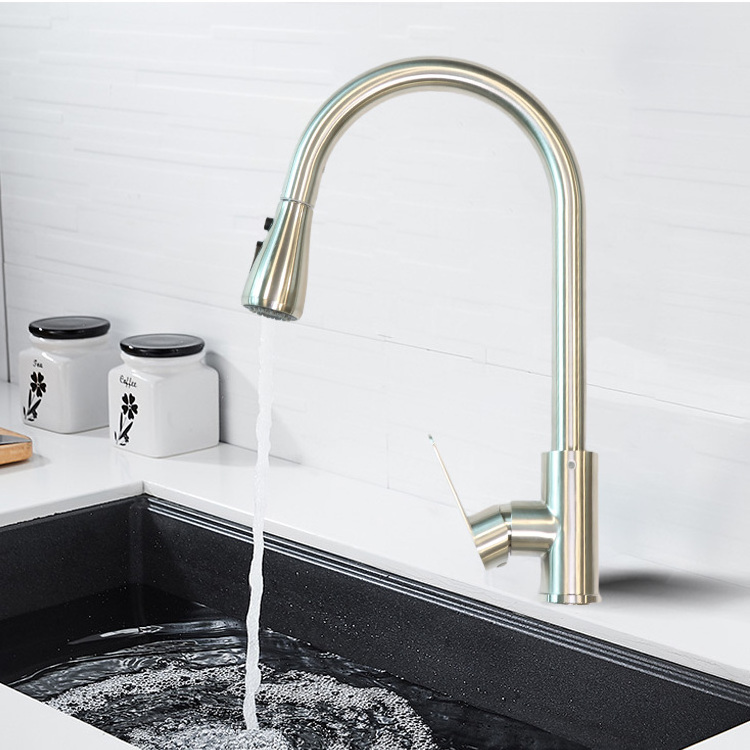 Sonsill Luxury Single Handle Stainless Steel Water Tap Taps Pull Out Sink Basin Mixer Filter Kitchen Sink Faucet