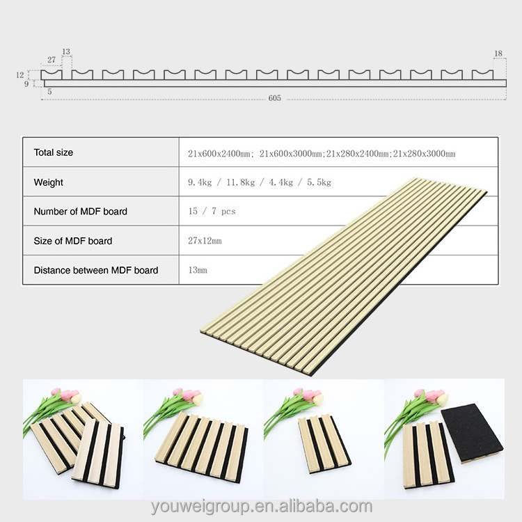 Decorative Wooden Panels slat panels Sound absorbing acoustic sound white acoustic panels polyester for hotel