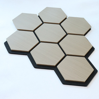 Decorative Honeycomb Wall Panel Hexagon Soundproof Acoustic Panels Wooden Acoustic Panels with Black PET Felt