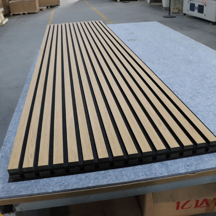 Eco Friendly natural wood acoustic slat wall panels mdf acoustic panel wooden veneer wood panel for interior wall And ceiling