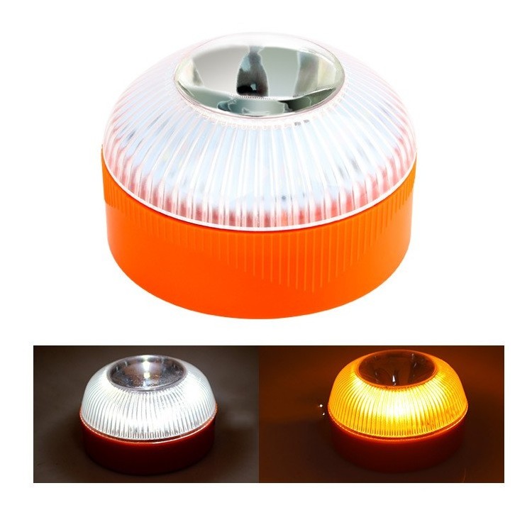 Car Emergency Light Dual Color Flashlight Magnetic Strobe Warning Light V16 Approved Road Accident Beacon Safety Lamp