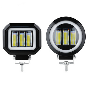 12V-80V 4inch Round Square Led Work Light Angel Eye Lights Bar Spotlight  Off road Motorcycle Car Boat Led Work Lamp