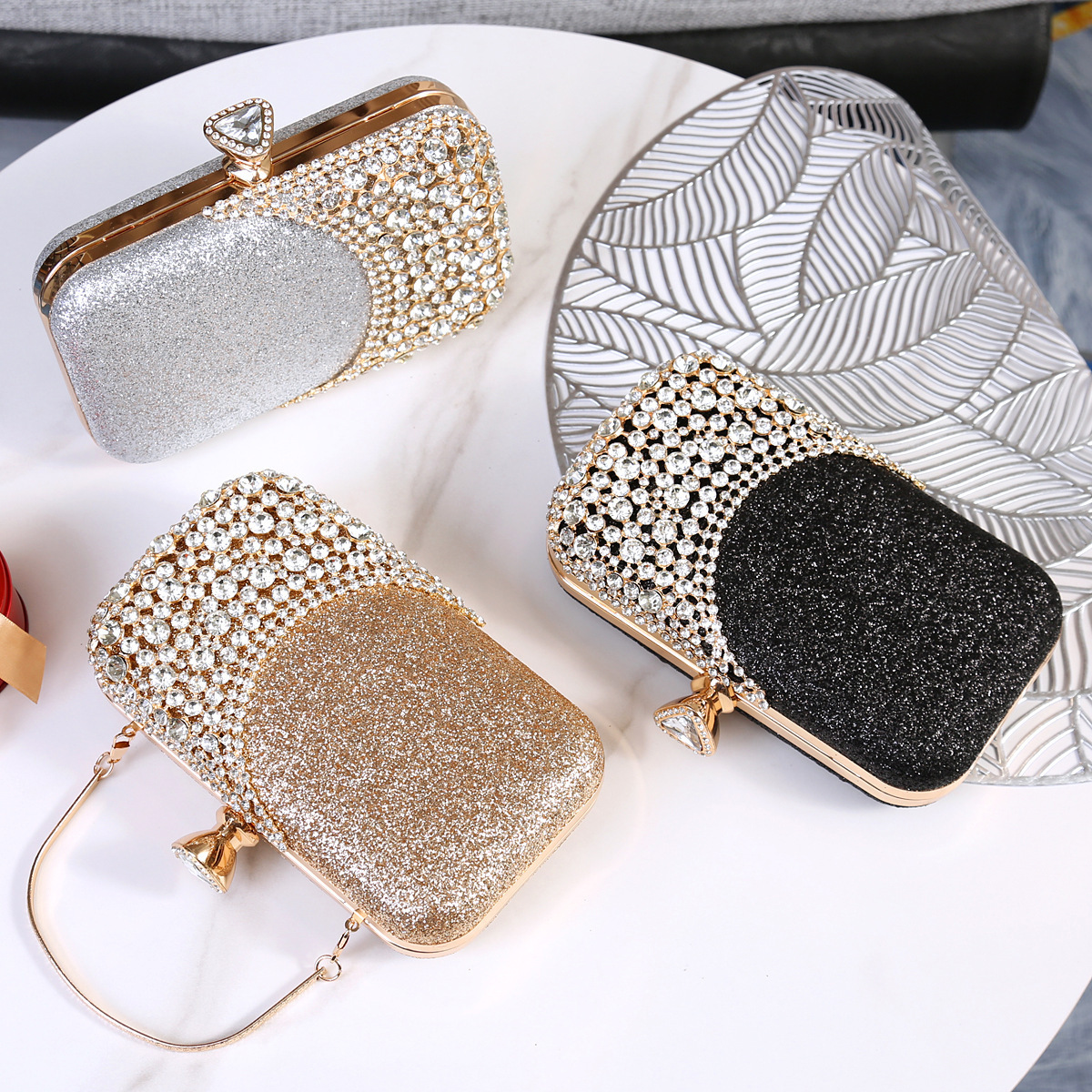 Christmas Gifts Women's Handbags Party Small Metal Frame Bridal Silver Golden Champagne Purse Ladies Clutch Bag Evening Bags