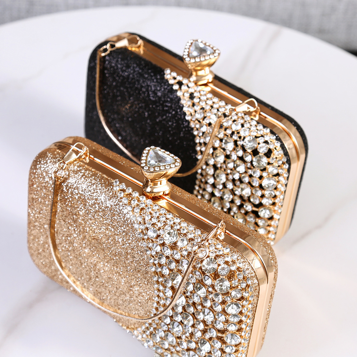 Christmas Gifts Women's Handbags Party Small Metal Frame Bridal Silver Golden Champagne Purse Ladies Clutch Bag Evening Bags