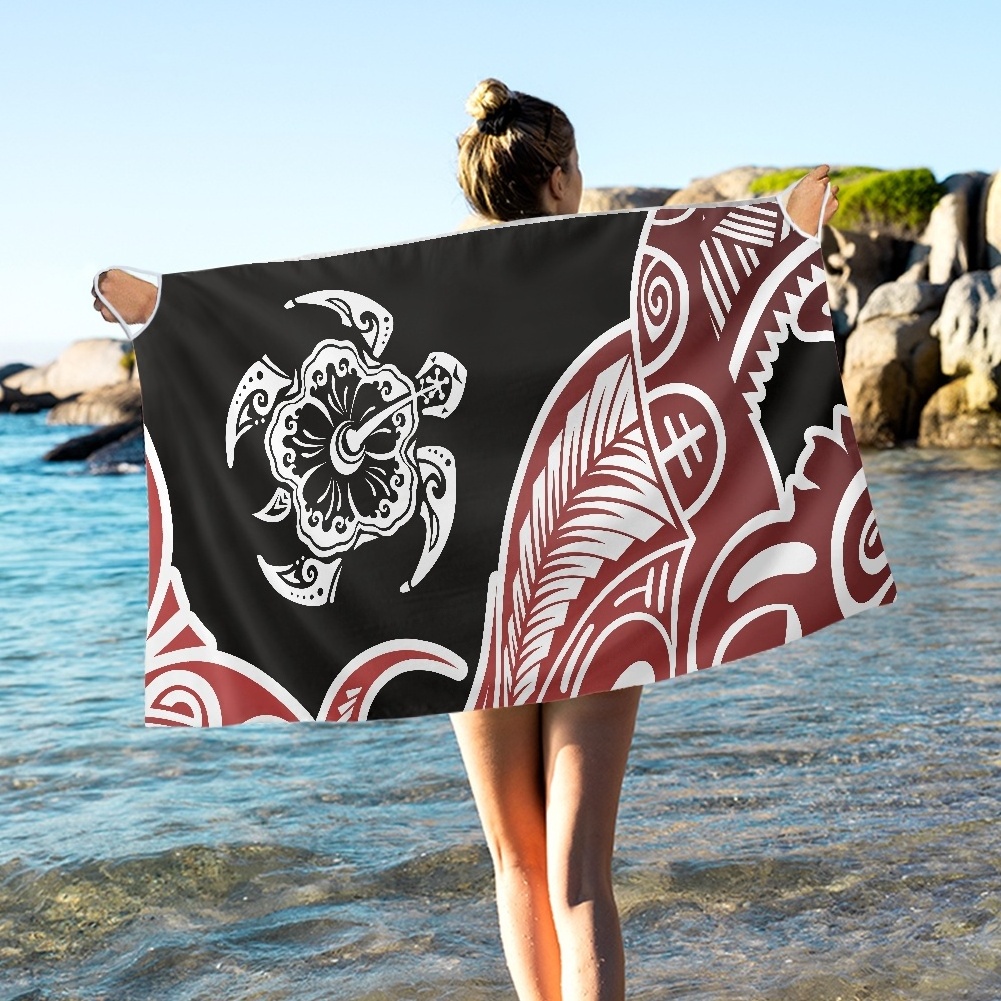 Custom MOQ 1 Wholesale Tribal Hawaiian Logo Sarongs Beachwear Floral Print Women Beach Bikini Wrap Cover Ups Smock