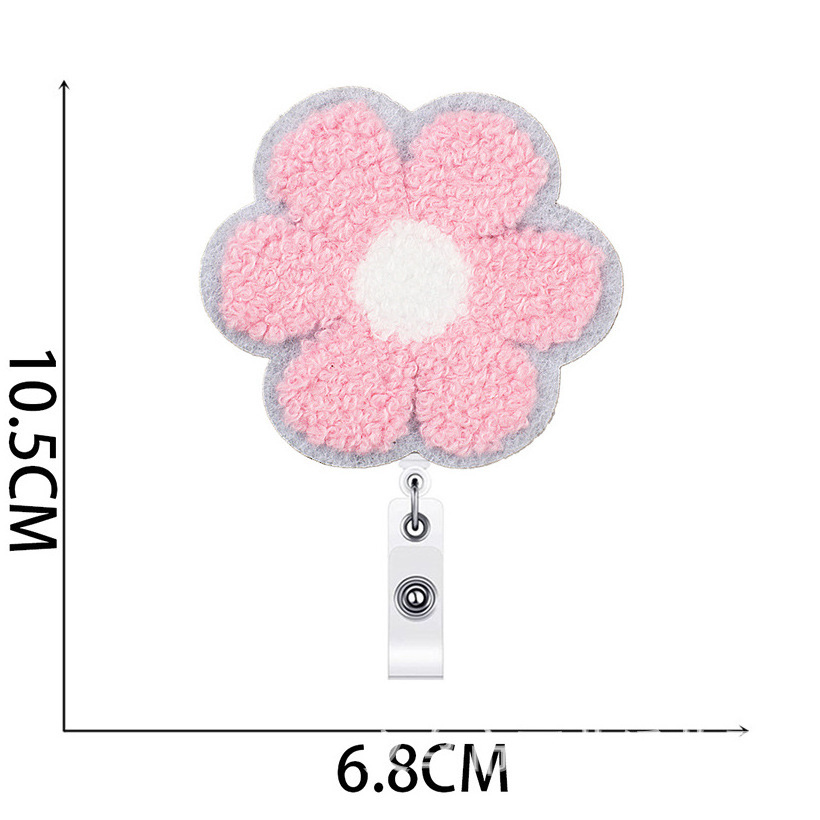 2024 Nurse Felt Badge Reels Clips Flower Retractable Badge Reels with Swivel Alligator Nurse Badge Holder fo