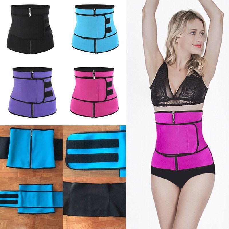 Custom Women Adjustable Body Shaper Slimming Double Belt Tummy Trimmer Neoprene Waist Cincher Corset Girdle Waist Traine