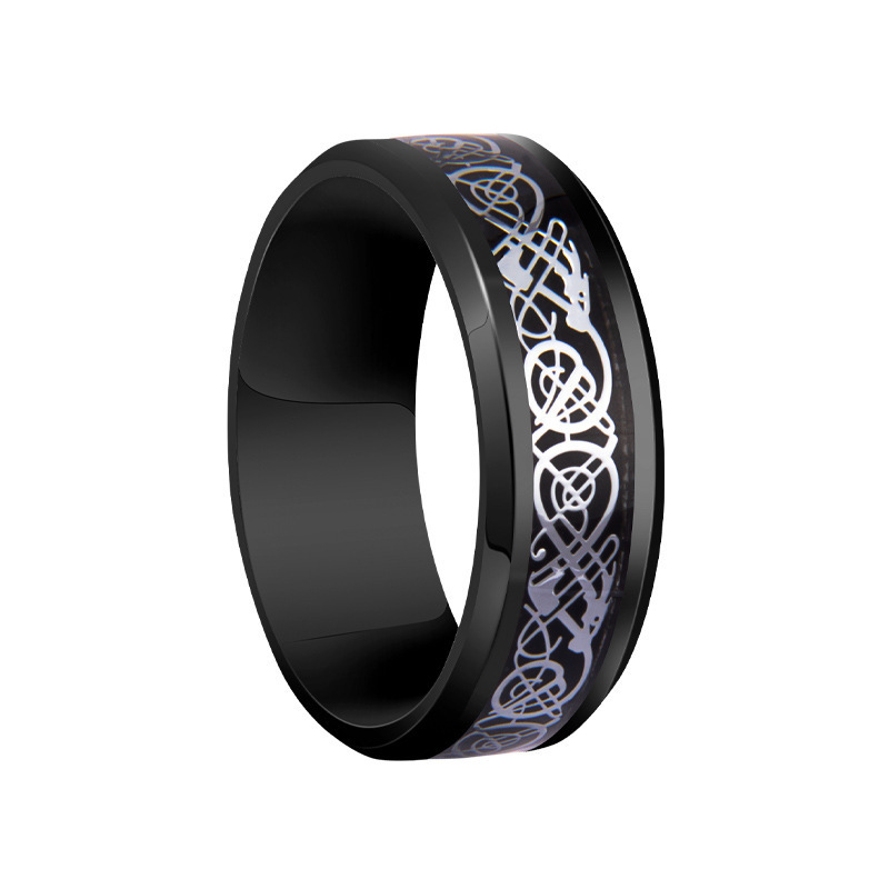 2024 Wholesale Red Green Celtic Rings 8mm 6mm Black Dragon Tungsten Men Women Wedding Band