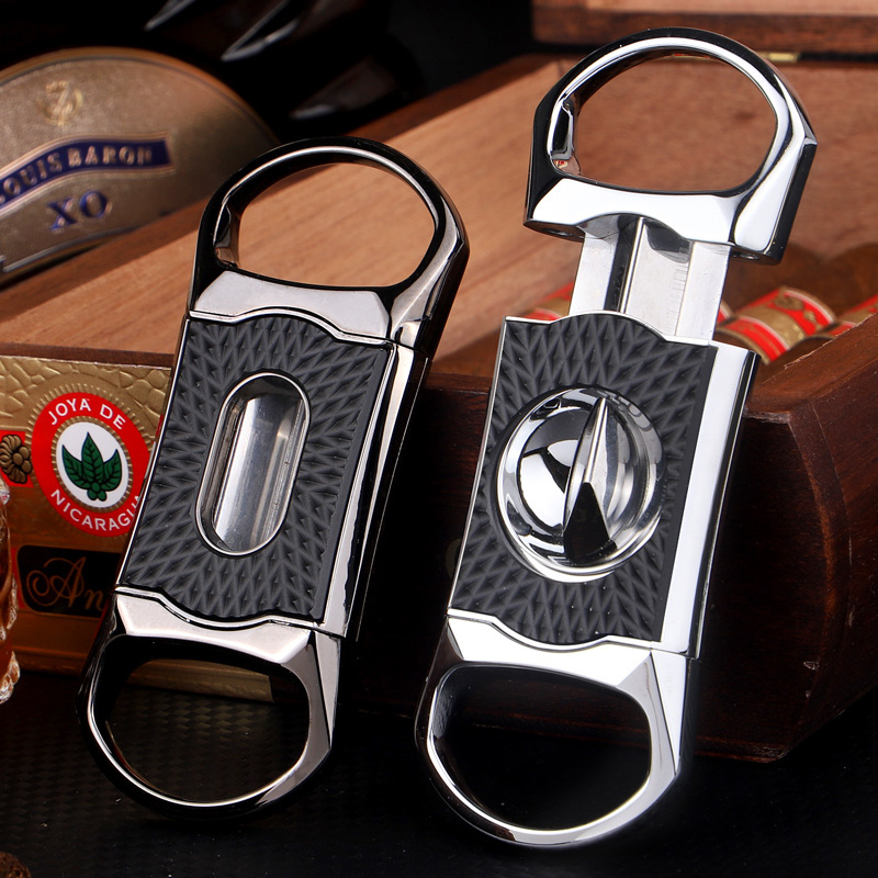 Cigar Accessories Custom Logo V Cutters Stainless Steel Blade Cigar Cutter Luxury Set