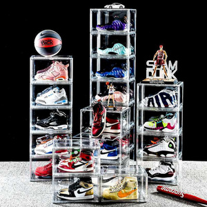 Transparent Space Saving Sneaker Storage Boxes Shoe Organizers Clear Shoe Boxes Stackable For Closet Acrylic Shoe Box Magnetic