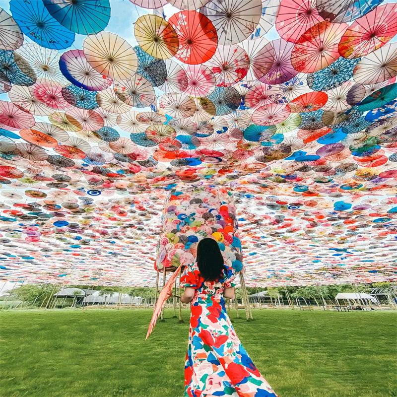 DD1510 Art Classical Dance Parasol For Wedding Photography Costumes Ceiling Decoration Handmade Chinese Oiled Paper Umbrella