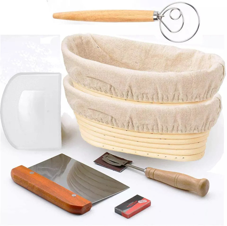 Y39 Rattan Baskets Sourdough For Fermentation Baking Dough Round Bakery Set Supplies Rising Oval Leavening Bread Proofing Basket