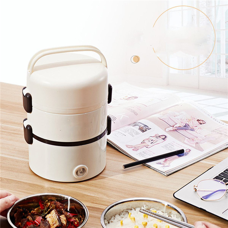 High quality Electric Rice Cooker Stainless Steel 3Layers Steamer Portable Meal Thermal Heating Lunch Box Food Container Warmer