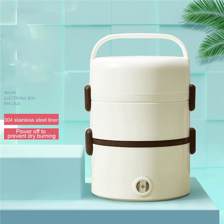 High quality Electric Rice Cooker Stainless Steel 3Layers Steamer Portable Meal Thermal Heating Lunch Box Food Container Warmer