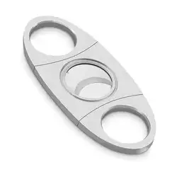 High Quality Stainless Steel Elliptical Cigar Cutter Portable Double-edged Cigar Cutter Clip