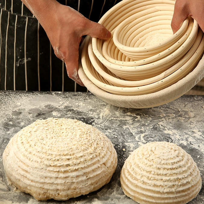 Y39 Rattan Baskets Sourdough For Fermentation Baking Dough Round Bakery Set Supplies Rising Oval Leavening Bread Proofing Basket