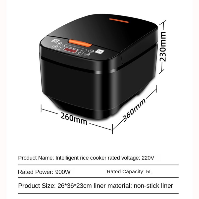 In Stock  5L Automatic Smart Digital Touch LCD Multi Non-Stick Home Electric Digital Rice Cooker