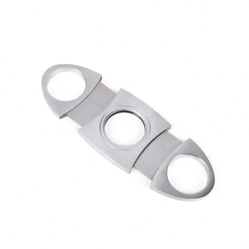 High Quality Stainless Steel Elliptical Cigar Cutter Portable Double-edged Cigar Cutter Clip