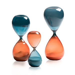 Wholesale Transparent Colorful Glass Sand Clock Hourglasses Sand Timer 15min 30 Min 60min Hourglass