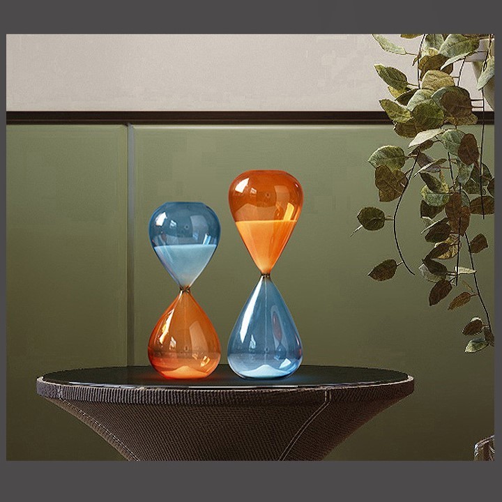 Wholesale Transparent Colorful Glass Sand Clock Hourglasses Sand Timer 15min 30 Min 60min Hourglass