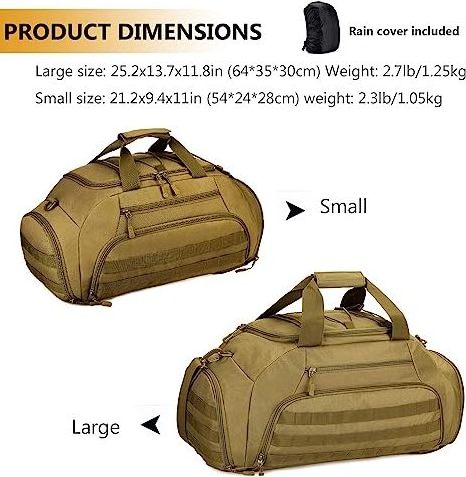 Tactical Duffle Bag Men Sports Gym Backpack  MOLLE Luggage Suitcase Travel Camping Outdoor Rucksack