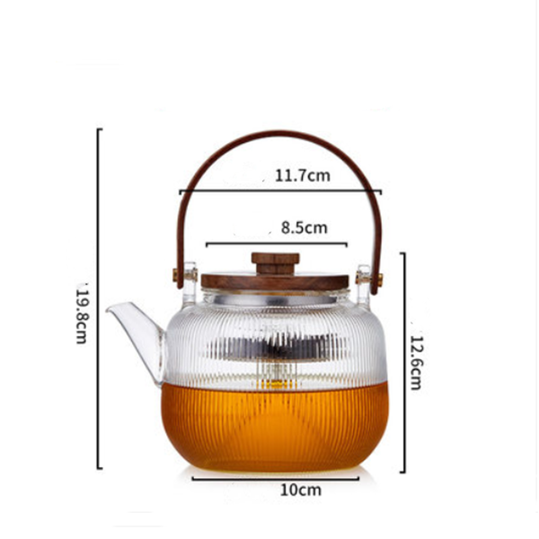 Modern Style High Borosilicate Glass Tea Set Black Tea Green Tea Teapot With Cup For Drinking