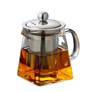 Hot sales glass teapot with infuser for drinking high borosilicate glass teapot