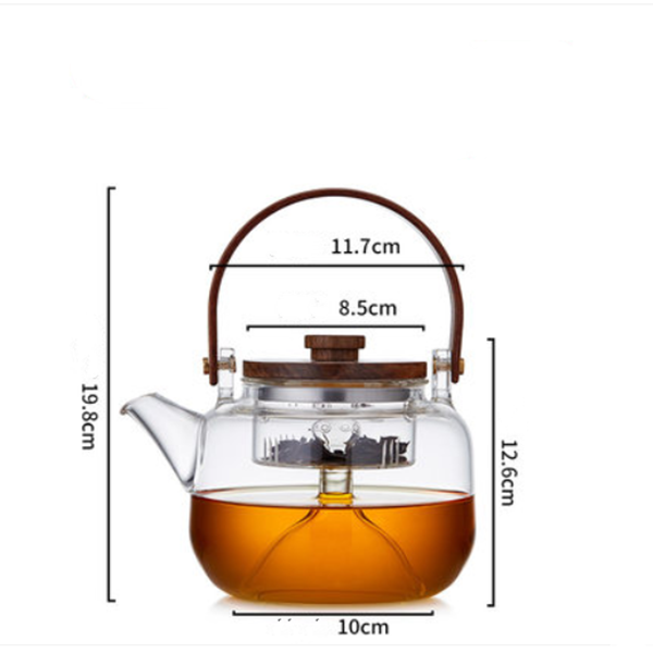 Modern Style High Borosilicate Glass Tea Set Black Tea Green Tea Teapot With Cup For Drinking