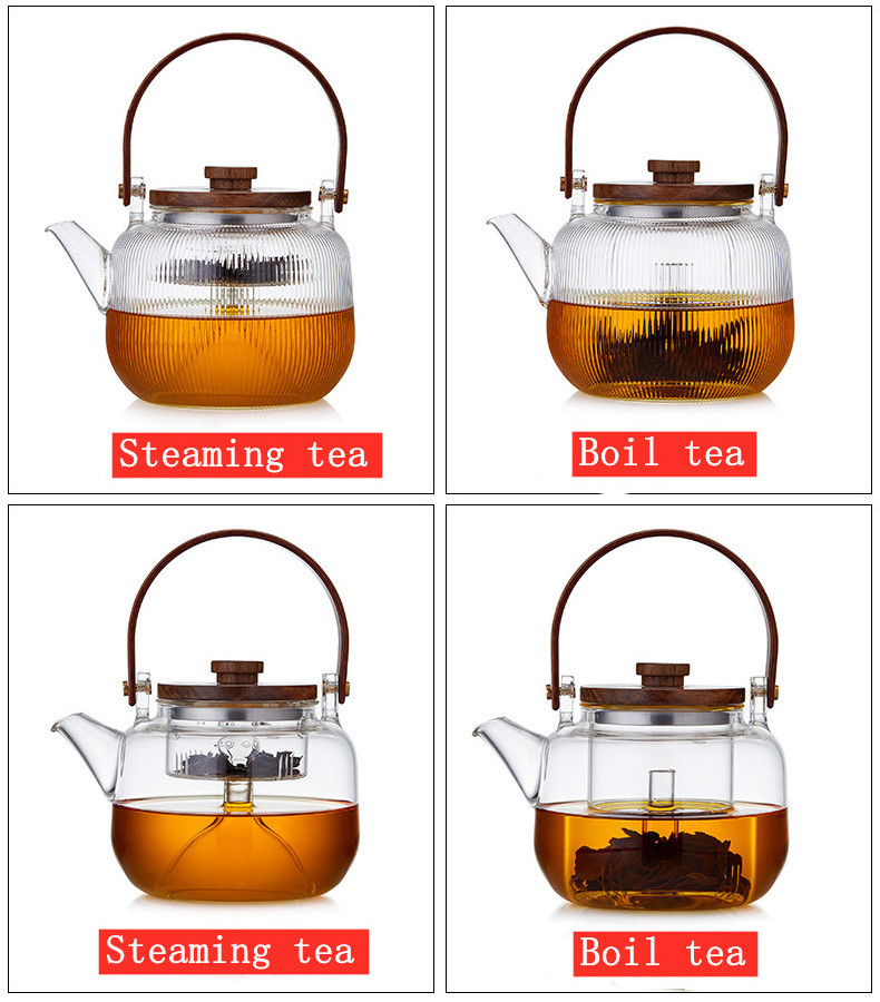 Modern Style High Borosilicate Glass Tea Set Black Tea Green Tea Teapot With Cup For Drinking