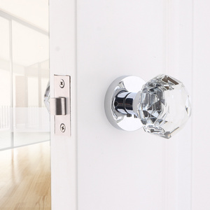 Solid double sided crystal door handle hidden dark locks Crystal invisible door lock/ Diameter of crystal knob