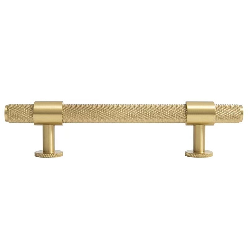 luxury brass gold knurled kitchen cupboard and wardrobe door furniture cabinet and bathroom drawer pull handle