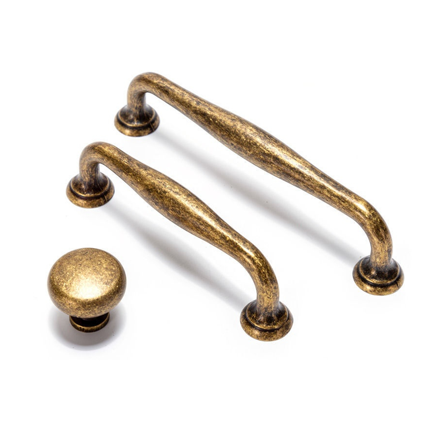 Antique Brass Cabinet Handles Retro Drawer Pulls Vintage Kitchen Hardware