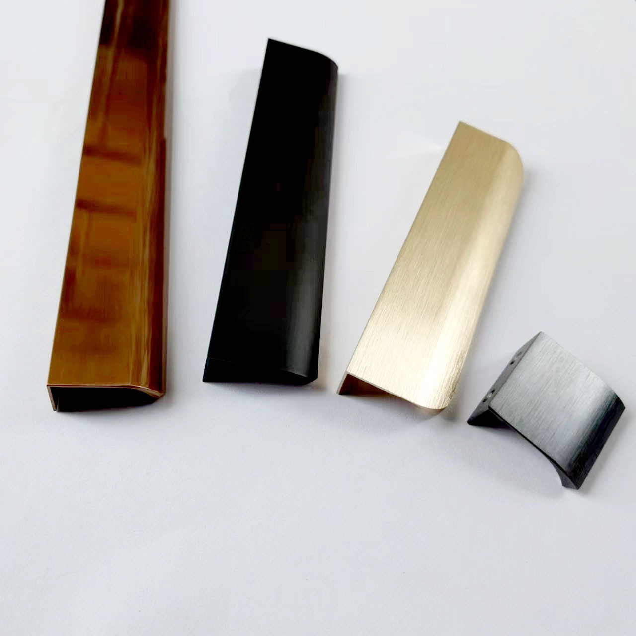 Customized furniture handles profile drawer pull handles kitchen cabinet wardrobe door long bronze aluminum handle