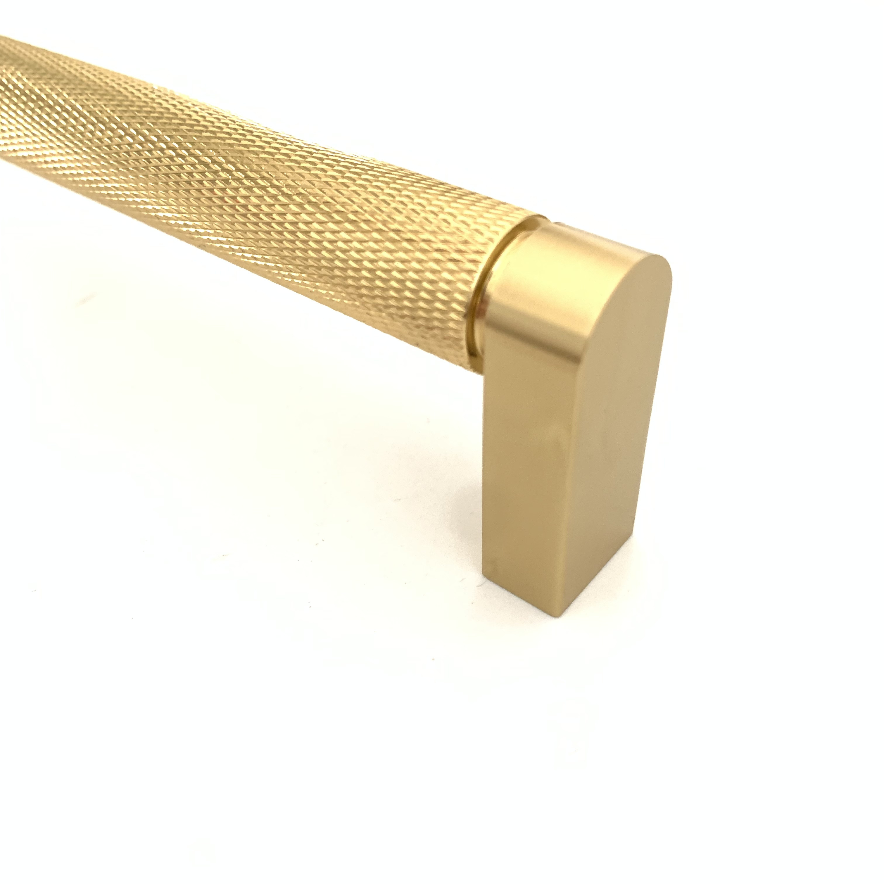 High Class Solid Knurled Gold Brushed Satin Metal Hardware Pull Long Wardrobe Closet Door Handle Pull