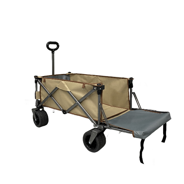 Collapsible Folding Outdoor All Terrain Utility Wagon Beach Trolley Cart with Adjustable Handle