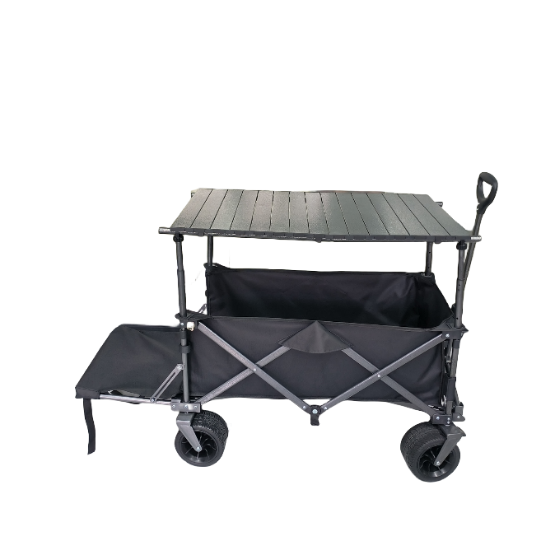 Heavy Duty Collapsible Folding Wagon Utility Outdoor Camping Garden Cart with Universal Wheels & Adjustable Handle