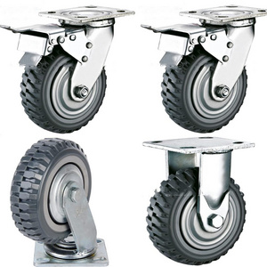 8" Heavy Duty Plate Casters 1000kg Load Capacity Lockable Bearing Caster Wheels with Brakes