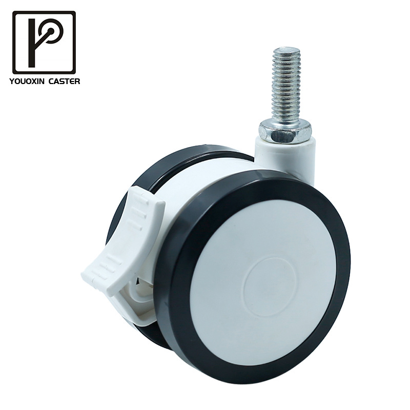 2 inch 50mm office chair casters wheel supplier ball furniture rubber caster of blue PU swivel caster wheel