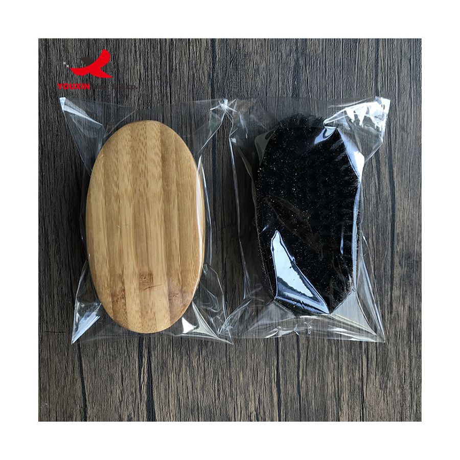 wholesale Custom 360 Curved Wave Brush Medium Hard Boar Bristle Classic Styling Wooden Wave Brush For Man