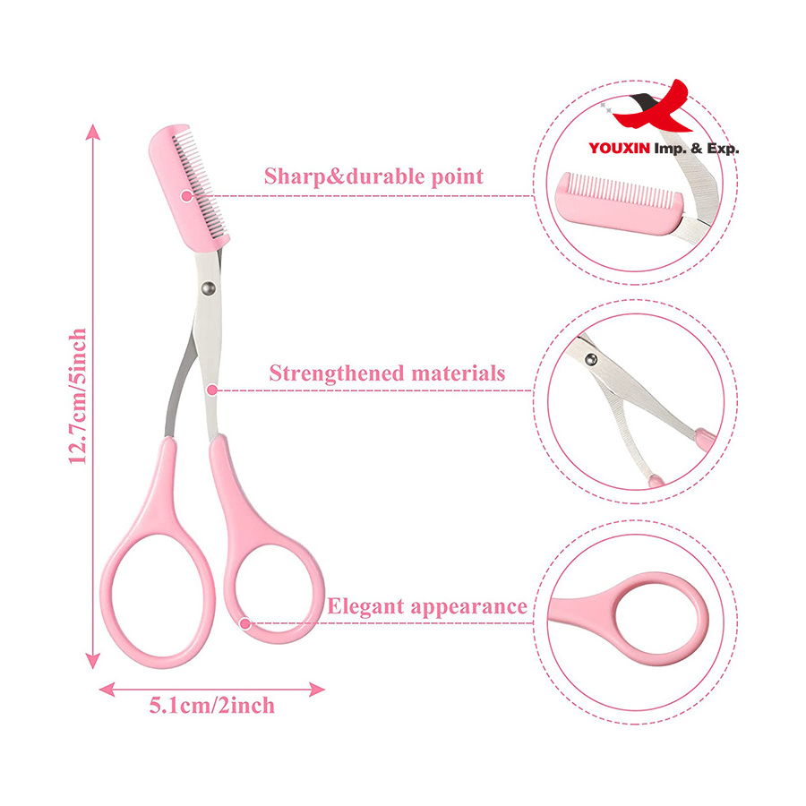 FENGFLY Eyebrow Trimmer Scissor with Comb Factory Direct Selling Eyelash Eyebrow Trimmer Scissors