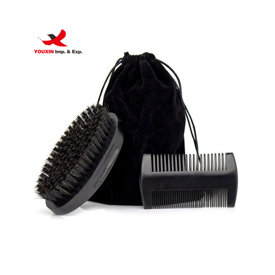 wholesale Custom 360 Curved Wave Brush Medium Hard Boar Bristle Classic Styling Wooden Wave Brush For Man