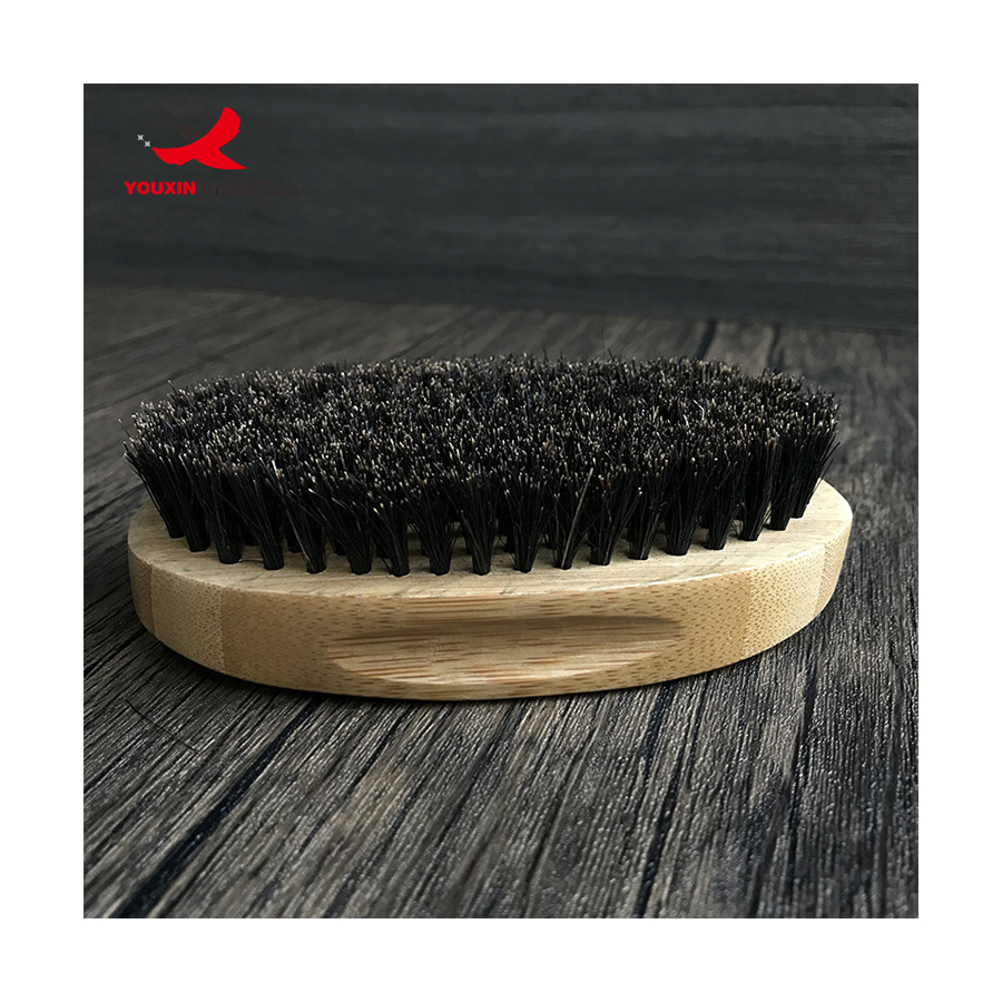 wholesale Custom 360 Curved Wave Brush Medium Hard Boar Bristle Classic Styling Wooden Wave Brush For Man