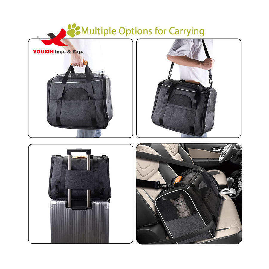 Pet Carrier Bag Durable expandable Airline approved Portable Cat Bags Dog Bag Pet Carrier Pet Cages Carrier for Travel