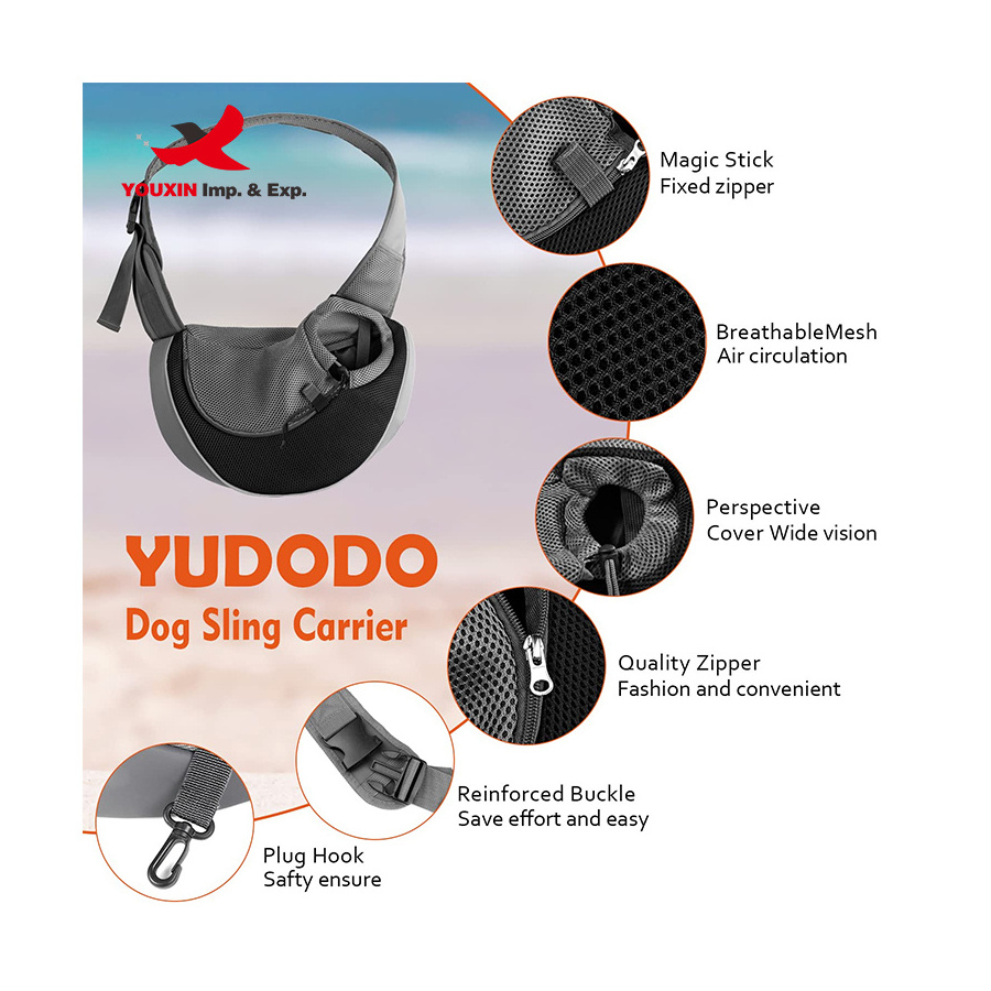 Wholesale Pet Sling Carrier Dogs Cats Sling Shoulder Bag Outdoor Breathable Mesh Travel Pet Carrier Sling Bag