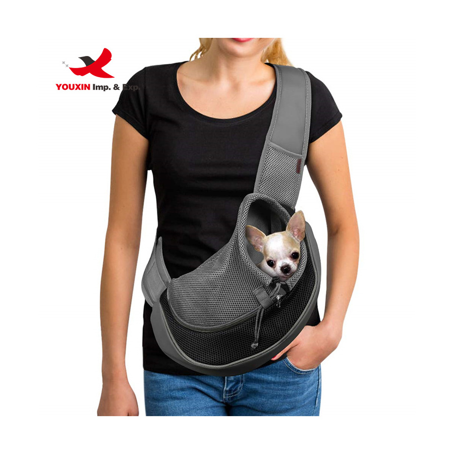 Wholesale Pet Sling Carrier Dogs Cats Sling Shoulder Bag Outdoor Breathable Mesh Travel Pet Carrier Sling Bag